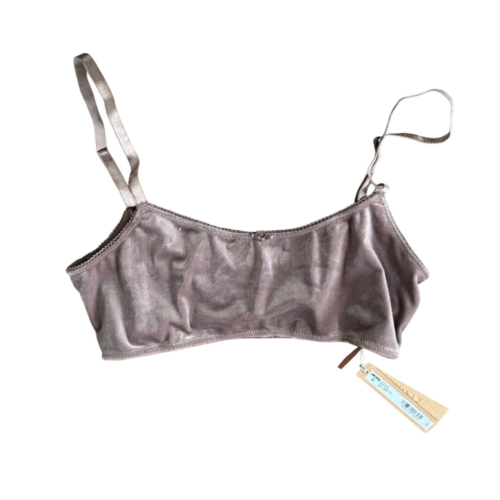 SKIMS Velvet Swim Bandeau Top Umber Brown Metallic Bikini Top BT-SCP-8324W NWT L